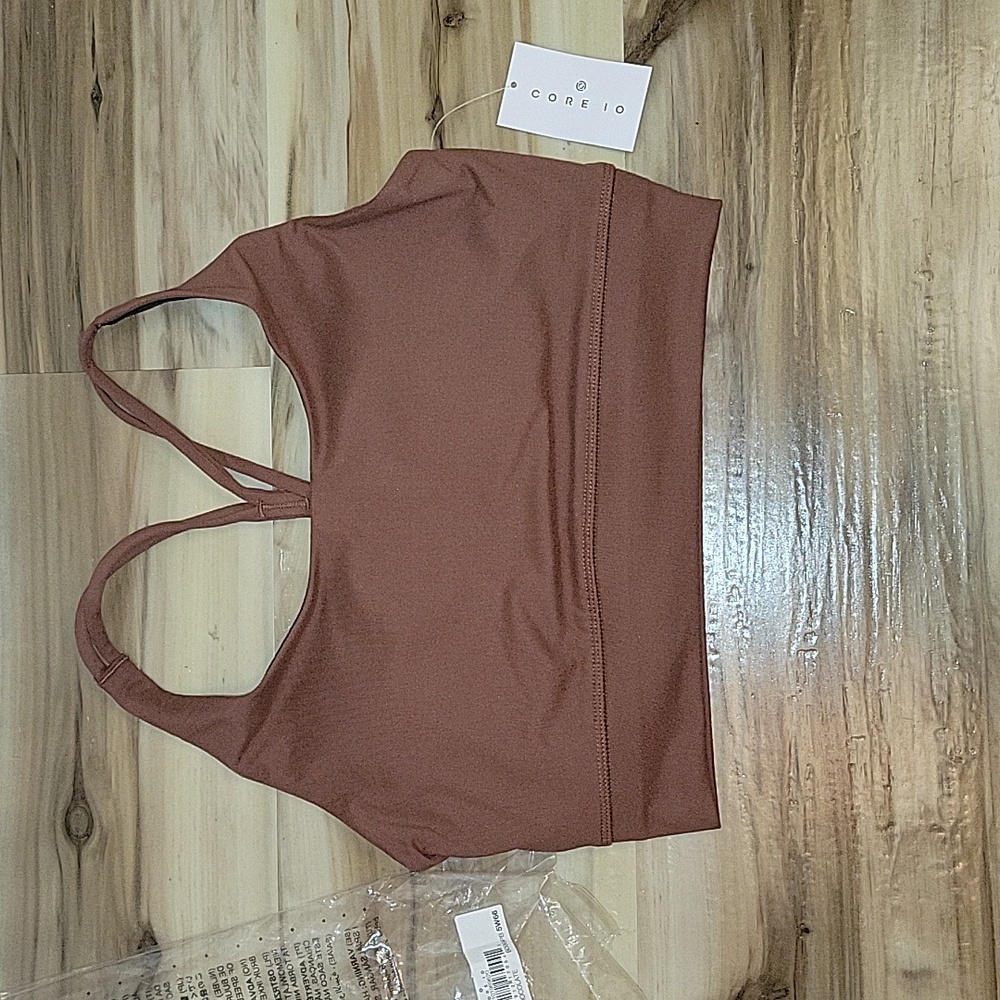 CORE IO NWT Chocolate Sports Bra Small